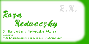 roza medveczky business card